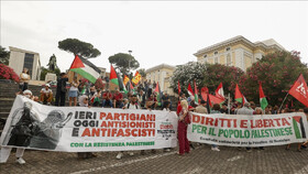 راهپیمایی گسترده در رم در اعتراض به نسل کشی در غزه