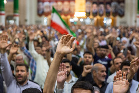 مراسم وداع با 6 شهید حملات رژیم صهیونی در حرم حضرت فاطمه معصومه(س)