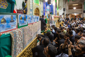 مراسم وداع با 6 شهید حملات رژیم صهیونی در حرم حضرت فاطمه معصومه(س)