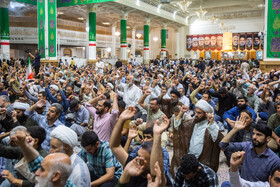 مراسم وداع با 6 شهید حملات رژیم صهیونی در حرم حضرت فاطمه معصومه(س)