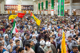مراسم وداع با 6 شهید حملات رژیم صهیونی در حرم حضرت فاطمه معصومه(س)