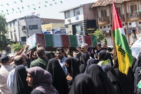 تشییع پیکر مطهر ۵ شهید حمله رژیم صهیونیستی - ساری