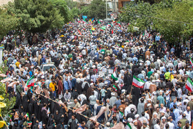 تشییع پیکر ۵ شهید حملات رژیم صهیونی در جمعه «خشم و نصر» - قم