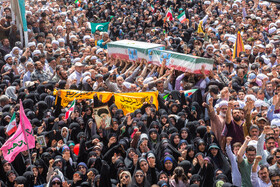 تشییع پیکر ۵ شهید حملات رژیم صهیونی در جمعه «خشم و نصر» - قم