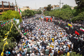 تشییع پیکر ۵ شهید حملات رژیم صهیونی در جمعه «خشم و نصر» - قم