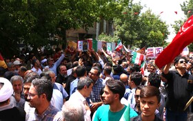 تشییع پیکر شهید تجاوز رژیم منحوس صهیونیستی در همدان