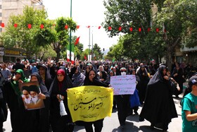 تشییع پیکر شهید تجاوز رژیم منحوس صهیونیستی در همدان