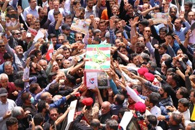 تشییع پیکر شهید تجاوز رژیم منحوس صهیونیستی در همدان