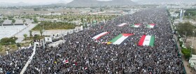 تظاهرات صدها هزاران نفر در مراکش و یمن در حمایت از غزه و ایران
