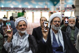 حجت الاسلام والمسلمین نوری و حجت‌الاسلام والمسلمین فیاضی در همایش بزرگ «تجدید بیعت با ولی» استان خراسان شمالی