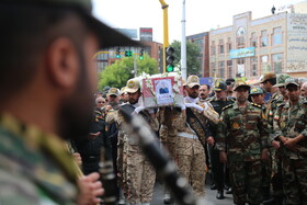 مراسم تشییع پیکر امیرسرتیپ دوم علی پیری از شهدای مدافع وطن در اردبیل
