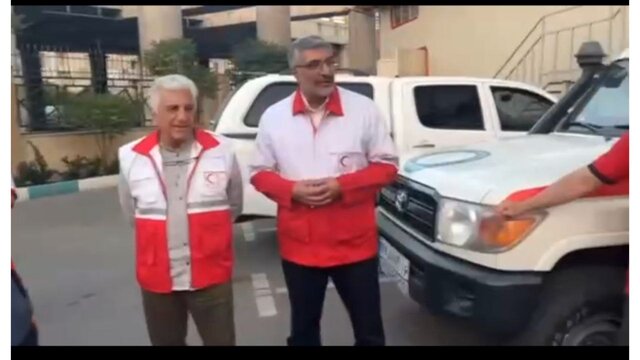 حضور رضا کیانیان در جمع امدادگران هلال احمر+ویدیو