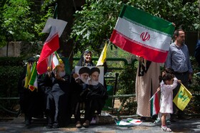 تجمع خانواده‌های شهدا و ایثارگران در محکومیت تجاوزات رژیم صهیونیستی - تهران