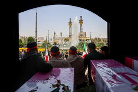 تشییع پیکر مطهر ۱۵ شهید جنایت رژیم صهیونیستی - مشهد