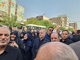 حضور وزیر دادگستری در مراسم تشییع پیکر شهدای اقتدار