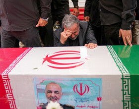 سیدعباس عراقچی، وزیر امور خارجه در مراسم تشییع شهدای اقتدار - تهران