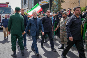 سیدعباس عراقچی، وزیر امور خارجه در مراسم تشییع شهدای اقتدار - تهران
