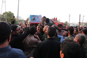 مراسم تشییع پیکر شهید «سعید آذربادگان» - بندرعباس