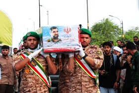 مراسم تشییع پیکر شهید «سعید آذربادگان» - بندرعباس