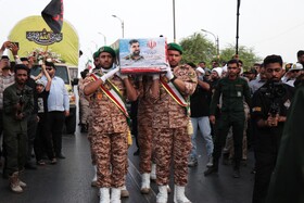مراسم تشییع پیکر شهید «سعید آذربادگان» - بندرعباس