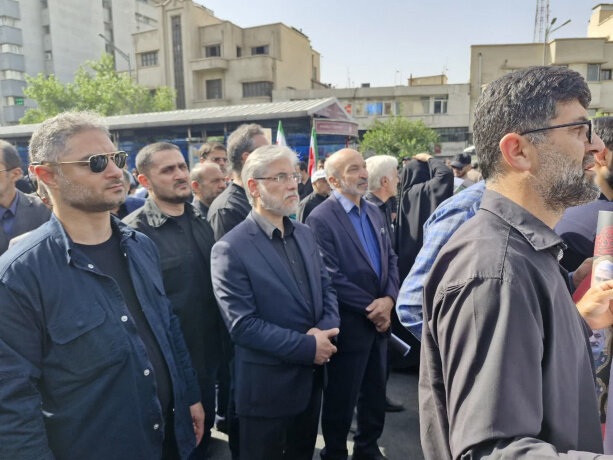 حضور سرپرست دانشگاه تهران و اعضای هیات‌رئیسه در مراسم تشییع شهدای اقتدار و امنیت