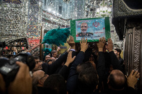خاکسپاری پیکر شهید سرلشکر سلامی فرمانده کل سپاه در حرم حضرت عبدالعظیم حسنی (ع) - تهران