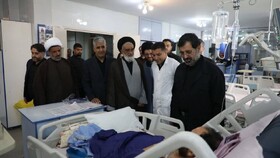 عیادت آیت‌الله سعیدی از مجروحان تجاوز رژیم صهیونیستی