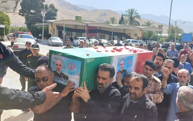 پیکر سرلشکر شهید فضل‌الله نوذری وارد کازرون شد