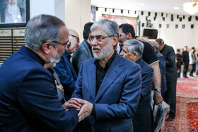 حسین سیمایی صراف، وزیر علوم در مراسم ختم شهید دکتر محمدمهدی طهرانچی