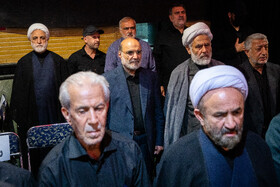 حجت‌الاسلام و المسلمین غلامحسین محسنی اژه‌ای، حجت‌الاسلام و المسلمین طائب و علی عسکری در مراسم یادبود شهید سرلشکر حسین سلامی 