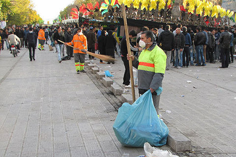 آماده‌باش نیروهای پاکبان برای نظافت معابر در ایام تاسوعا و عاشورا