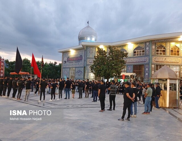 عزاداری تاسوعای حسینی در امامزادگان ابراهیم و قاسم (ع) آستارا