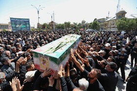 مراسم وداع و تشییع سرباز مدافع وطن عباس حیدری در همدان