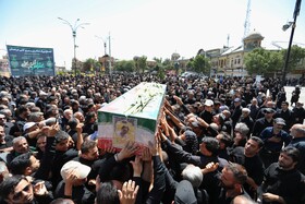 مراسم وداع و تشییع سرباز مدافع وطن عباس حیدری در همدان