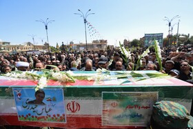 مراسم وداع و تشییع سرباز مدافع وطن عباس حیدری در همدان