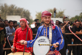 مراسم خیمه سوزان ظهر عاشورا در جزیره کیش