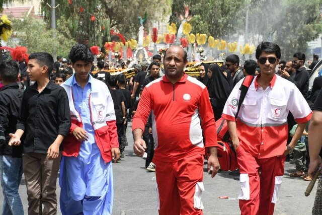 استقرار امدادگران هلال‌احمر در مراسم تاسوعا و عاشورا