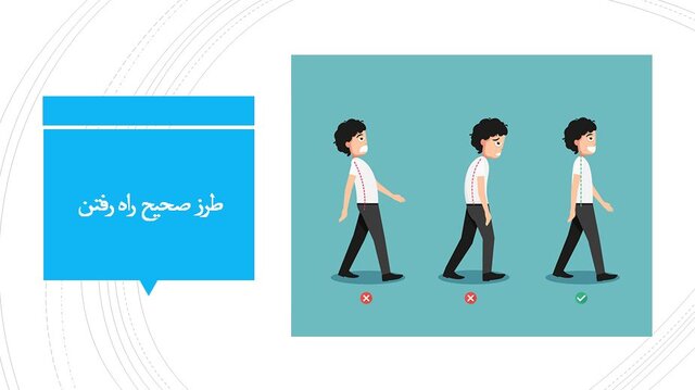 طرز صحیح نشستن، ایستادن و راه رفتن+ عکس