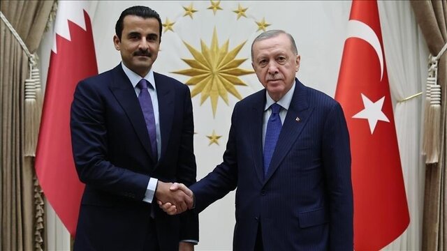 گفتگوی امیر قطر و اردوغان در مورد تحولات منطقه‌ای و بین‌المللی