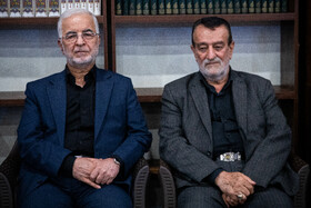 از چپ- اسکندر مؤمنی، وزیر کشور در مراسم گرامیداشت شهدای اقتدار و امنیت پلیس