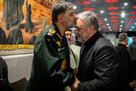 سردار حسین اشتری و سردار رادان، فرمانده کل فراجا در مراسم گرامیداشت گرامیداشت شهدای اقتدار و امنیت پلیس