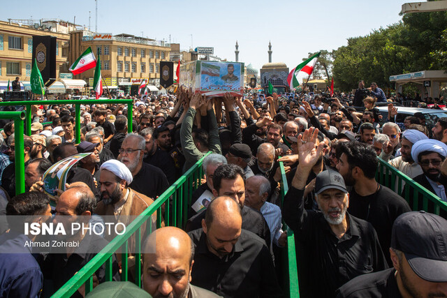 مراسم تشییع پیکر دو شهید تجاوز رژیم صهیونیستی در قم برگزار شد