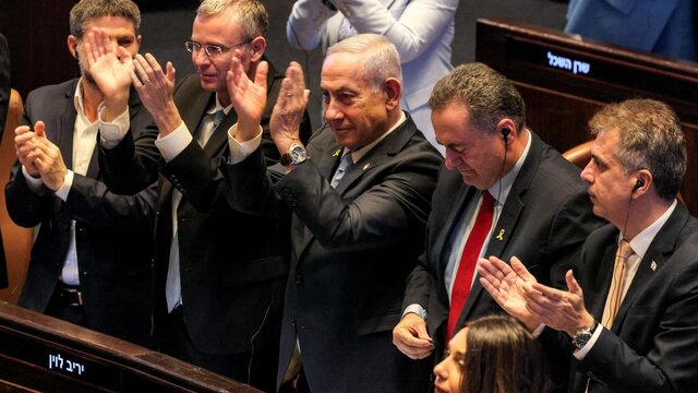 نتانیاهو و وزرایش در کنست، ۱۱ ژوئن ۲۰۲۵ «توافق غزه»؛ راهکاری در کمپینهای انتخاباتی رژیم صهیونیستی