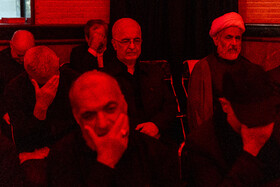 حسین طائب و اسکندر مؤمنی، وزیر کشور در مراسم بزرگداشت شهیدان ربانی و محرابی