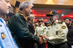 سردار عباسعلی محمدیان فرمانده، انتظامی تهران در مراسم بزرگداشت شهیدان ربانی و محرابی