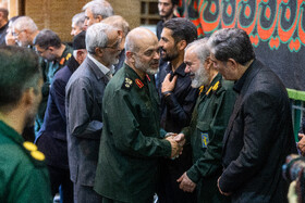 سردار احمد وحیدی و سردار علی فدوی، جانشین فرمانده سپاه در مراسم بزرگداشت شهیدان ربانی و محرابی