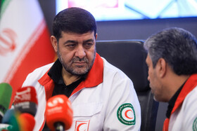نشست خبری پیرحسین کولیوند، رییس جمعیت هلال احمر