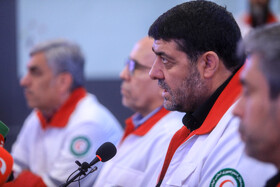 نشست خبری پیرحسین کولیوند، رییس جمعیت هلال احمر