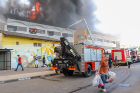 آتش سوزی مهیب در منطقه آزادانزلی