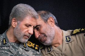 سرلشکر امیر حاتمی فرمانده کل ارتش در مراسم چهلمین روز شهادت سردارسپهبد باقری